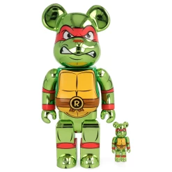 400% + 100% Bearbrick Raphael Chrome Ver. (Tortues Ninja - TMNT)
