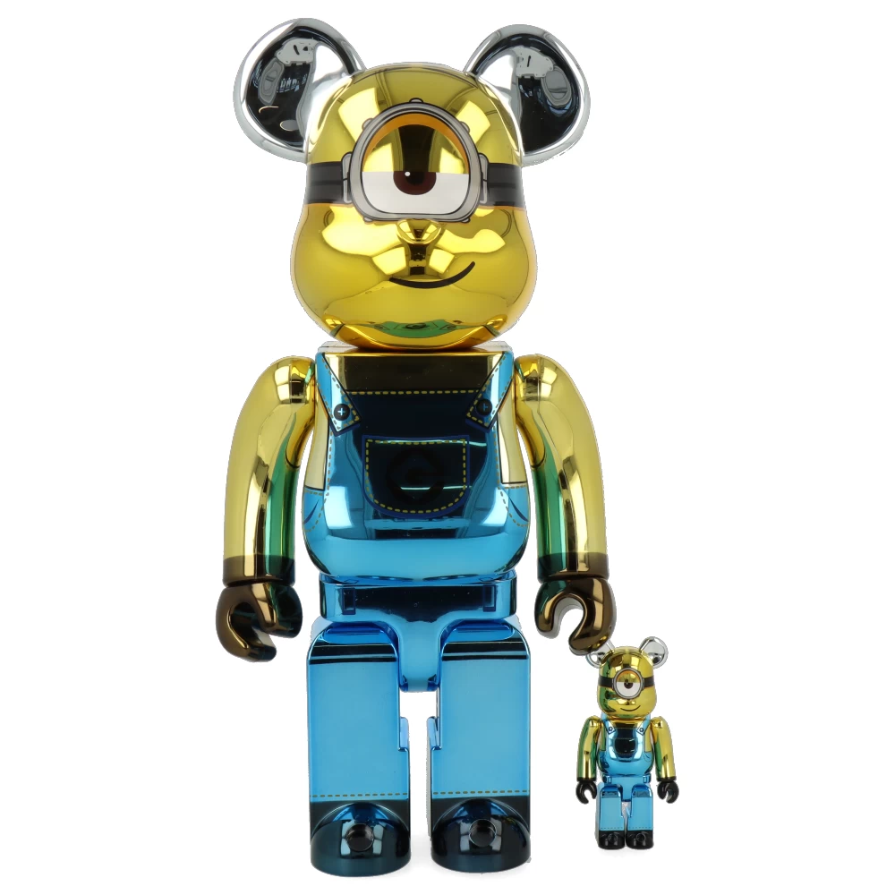400% + 100% Bearbrick Minion Stuart Chrome Ver.