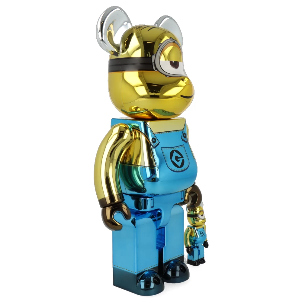 400% + 100% Bearbrick Minion Stuart Chrome Ver. – Image 8